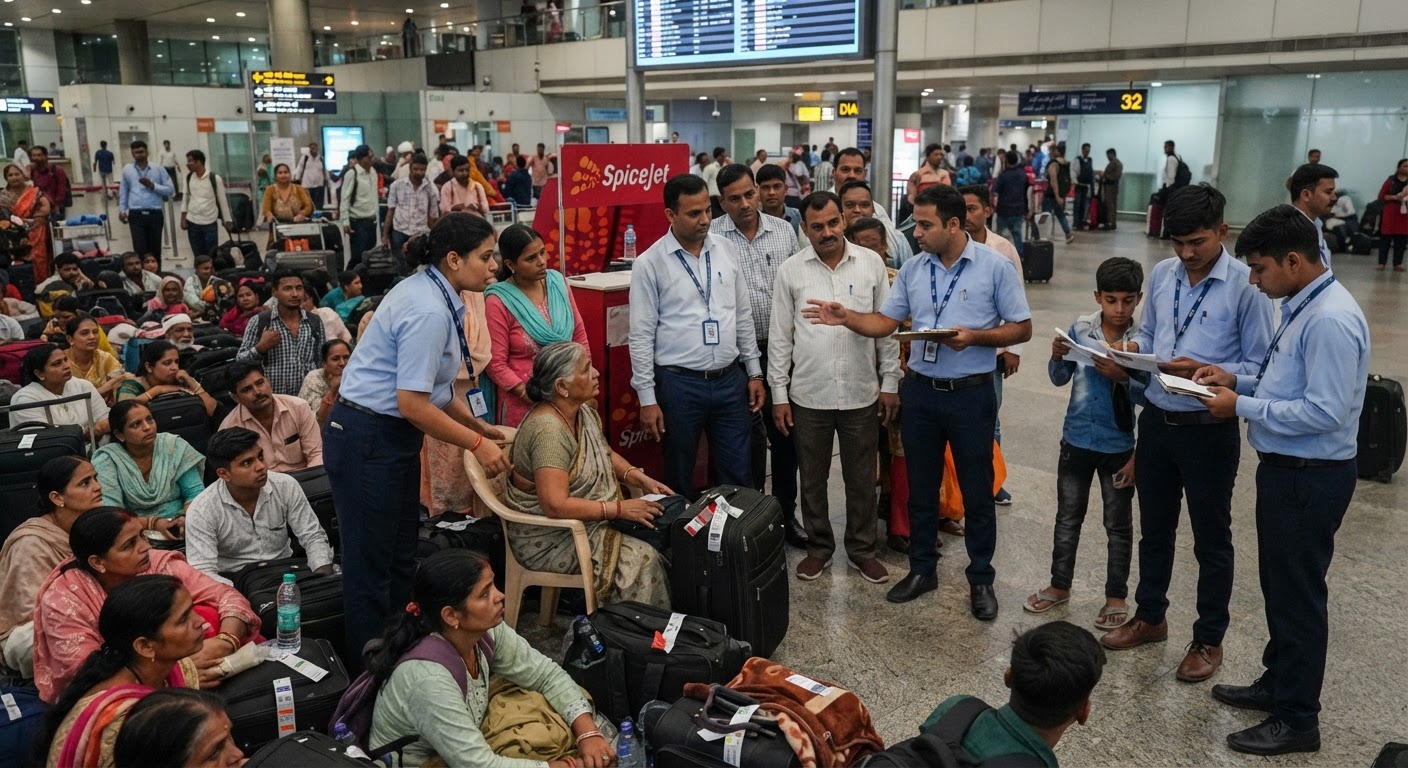 दिल्ली एयरपोर्ट पर स्पाइसजेट की उड़ानों में देरी से यात्री परेशान, प्रबंधन ने दी राहत