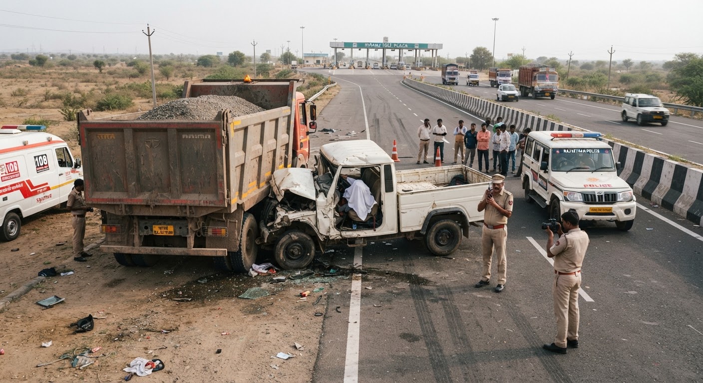 दिल्ली-मुंबई एक्सप्रेसवे पर बड़ा सड़क हादसा, खड़े डंपर से टकराई पिकअप, चालक की दर्दनाक मौत