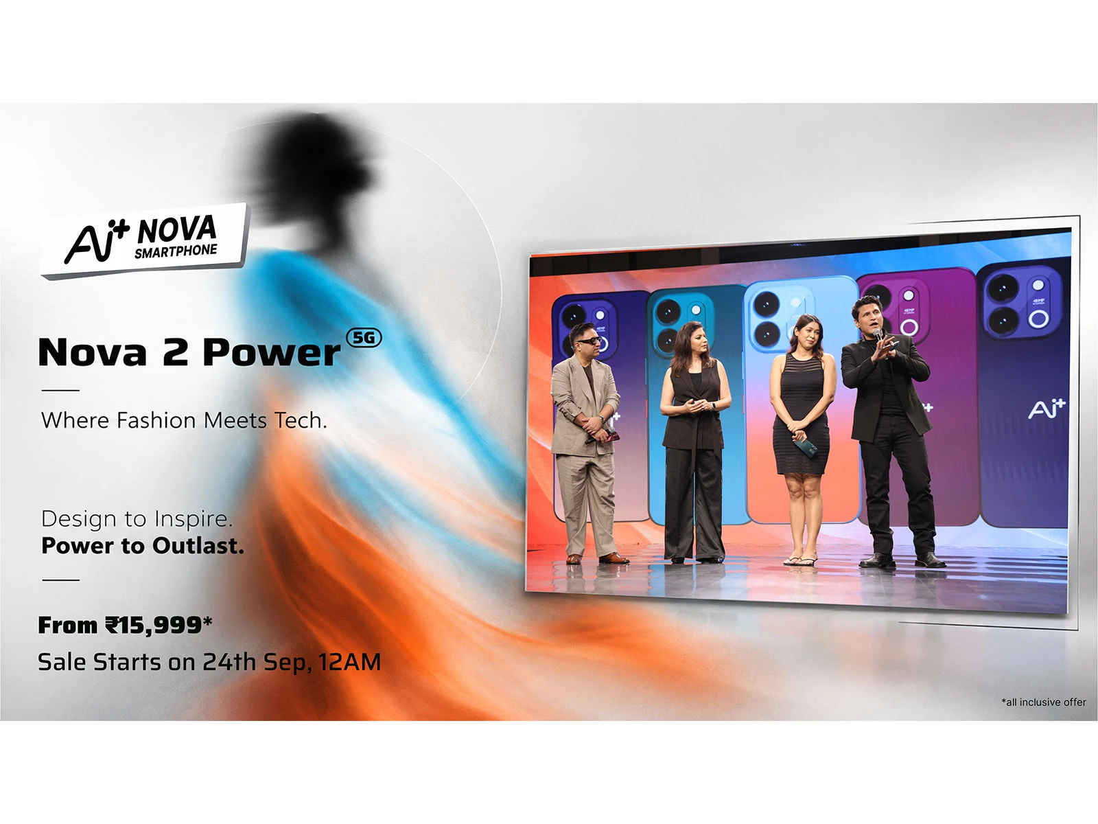 Ai+ Nova 2 Power 5G स्मार्टफोन नई दिल्ली में फैशन रैंप पर हुआ लॉन्च, जानें कीमत और फीचर्स