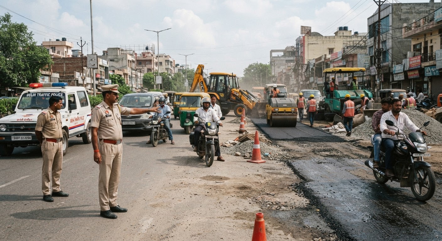 दिल्ली ट्रैफिक पुलिस ने SSN मार्ग और डेरा मंडी रोड के लिए जारी किया ट्रैफिक अलर्ट