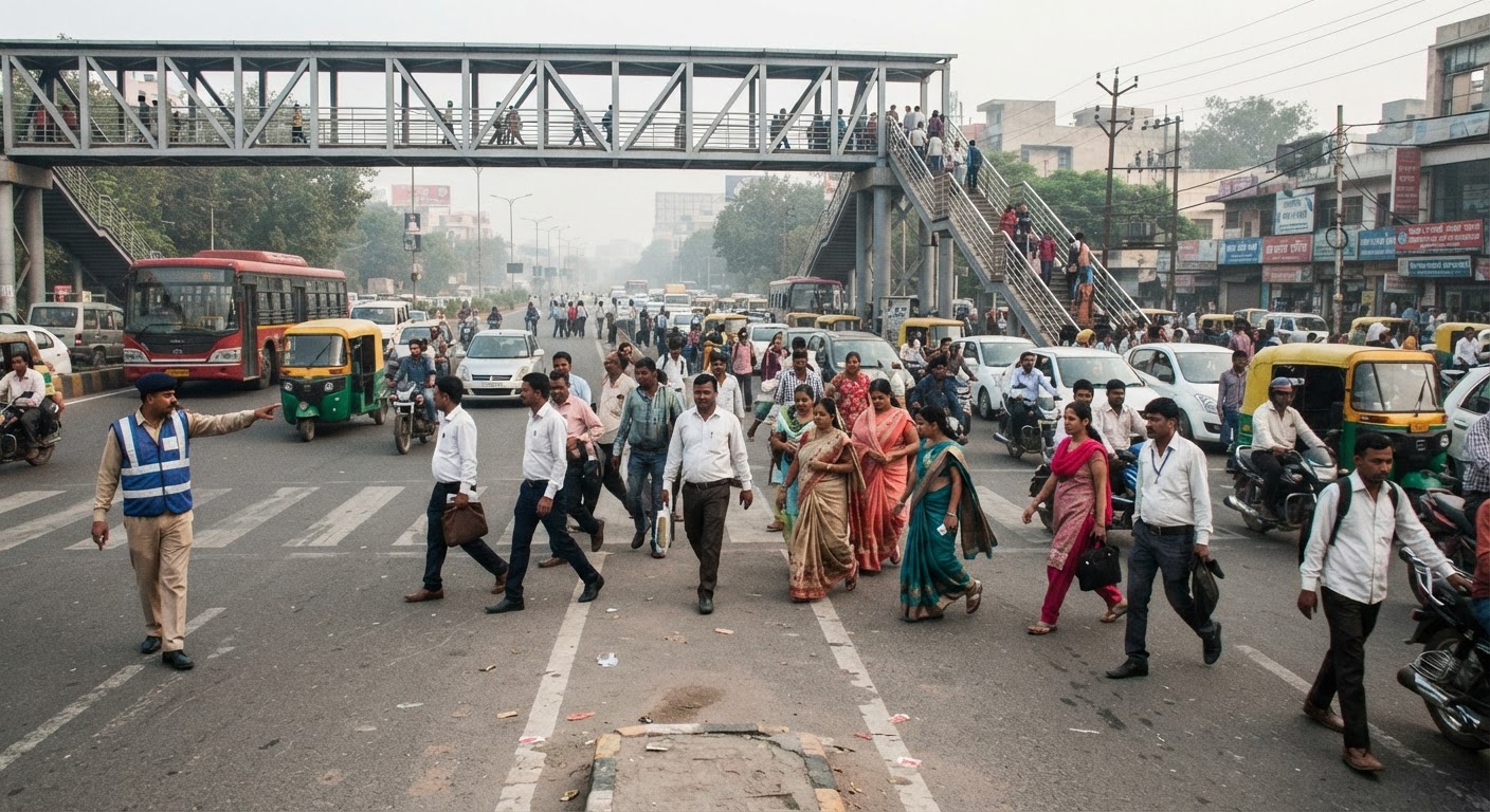 दिल्ली-एनसीआर में पैदल चलने वालों की सुरक्षा के लिए कड़े कदम, सड़क पार करने के जोखिम पर अधिकारियों का बड़ा एक्शन