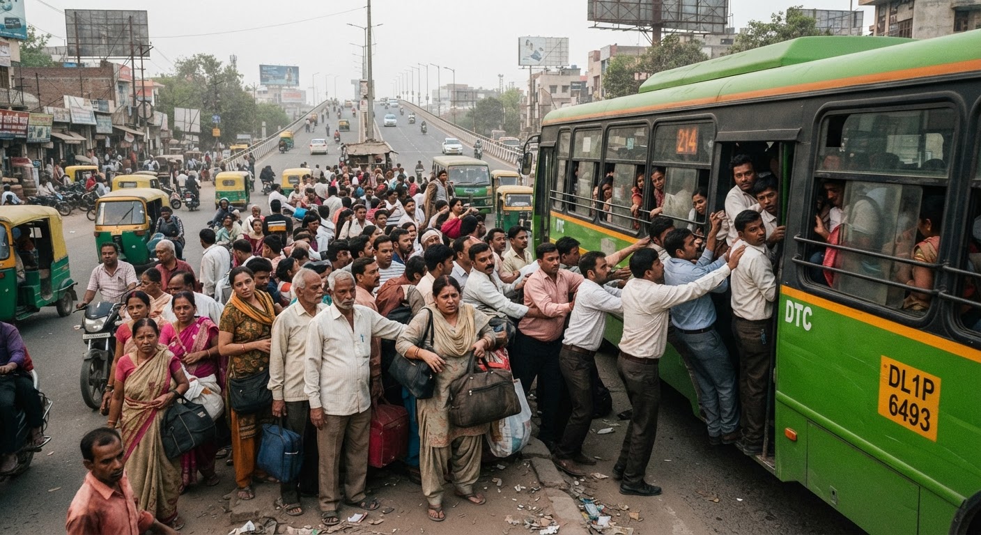 दिल्ली के खजूरी इलाके में बस रूट बदलने से यात्रियों को हो रही है भारी परेशानी, जानिए पूरी खबर