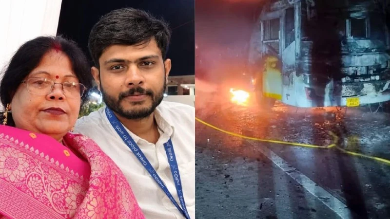 नोएडा में बिहार नंबर की एसी बस में भीषण आग, महोबा भाजपा नेता की पत्नी और बेटे समेत 9 लोगों की दर्दनाक मौत