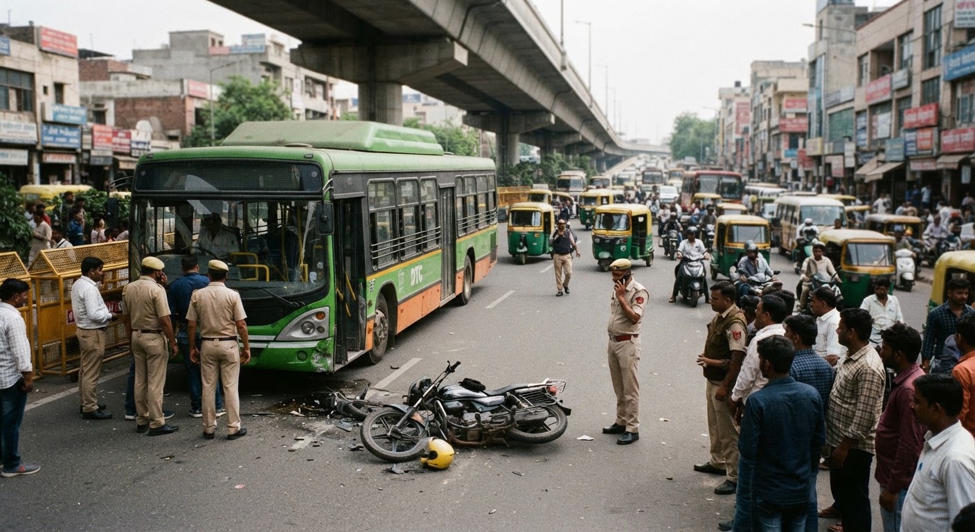 दिल्ली में आश्रम फ्लाईओवर के पास भीषण सड़क हादसा, DTC बस की टक्कर से 22 वर्षीय IGNOU छात्रा की दर्दनाक मौत